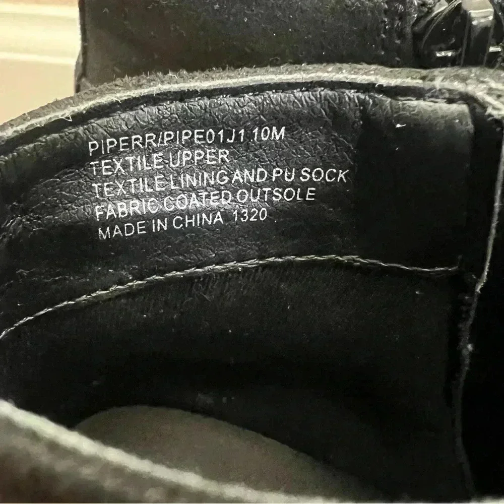 Madden Girl Steve Madden Piperr Wedgie Sneaker Bootie Black Size 10 Side Zip $95